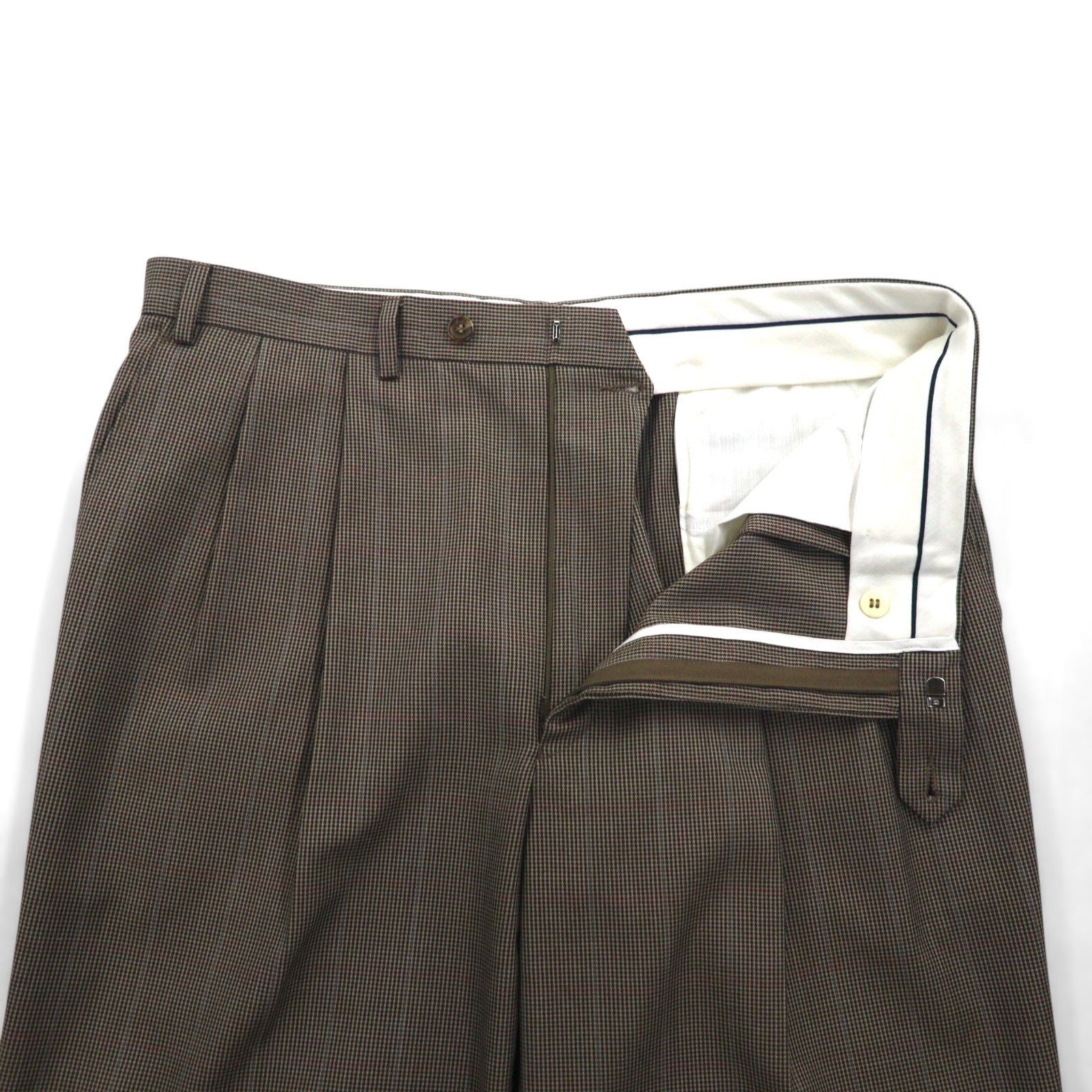 Ralph Lauren 90s 2-pleat wide-leg slacks, size L, check pleats