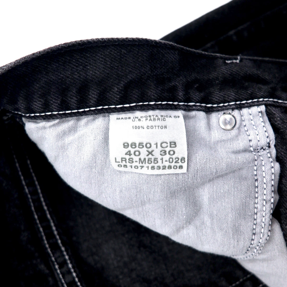 Wrangler 90s Black Wide Denim Pants Size 40 Black Cotton 96501CB Made in Costa Rica