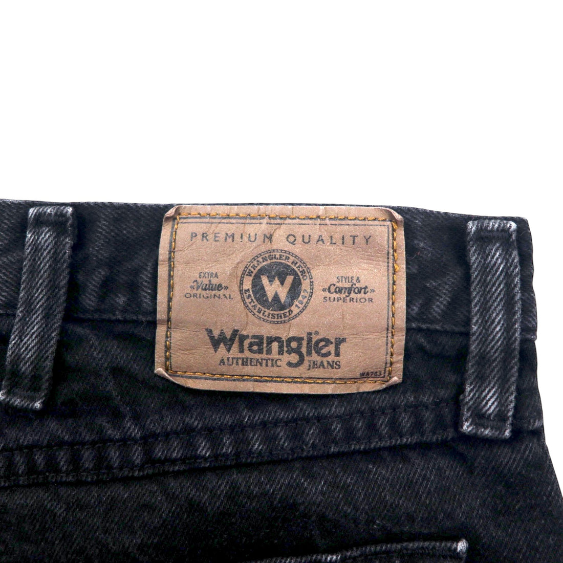 Wrangler 90s Black Wide Denim Pants Size 40 Black Cotton 96501CB Made in Costa Rica