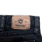 Wrangler 90s Black Wide Denim Pants Size 40 Black Cotton 96501CB Made in Costa Rica