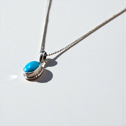 ITALY Vintage SILVER 925 Turquoise Necklace ボールチェーン ターコイズ ネックレス