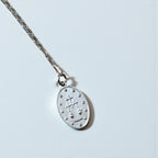 Italy Vintage Miraculous Medal Virgin Mary Necklace 聖母マリア オーバルコイン ネックレス シルバー 925 フィガロチェーン