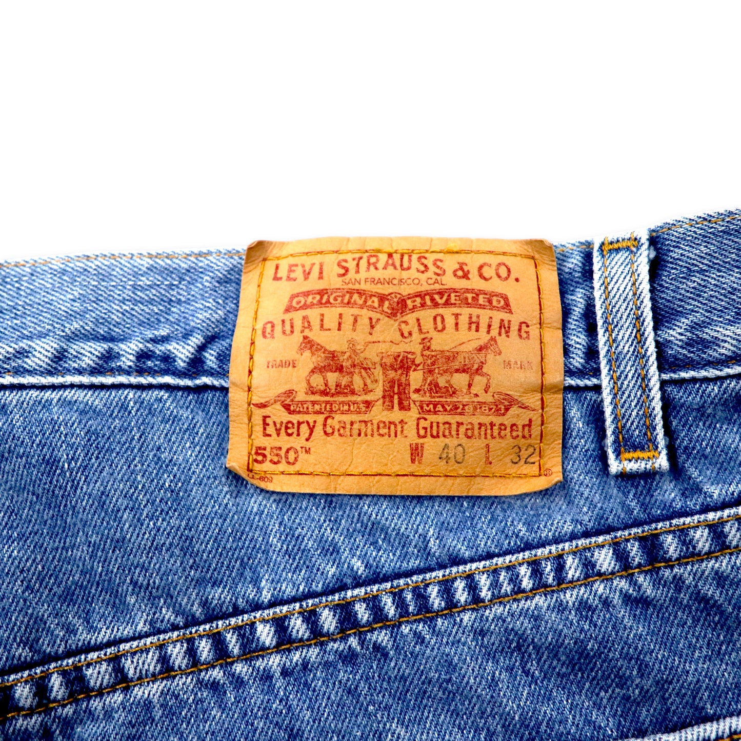 Levi's 550 ワイド バギー テーパード デニムパンツ 40 ブルー アイスウォッシュ 550-4891 リラックスフィット ビッグサイズ