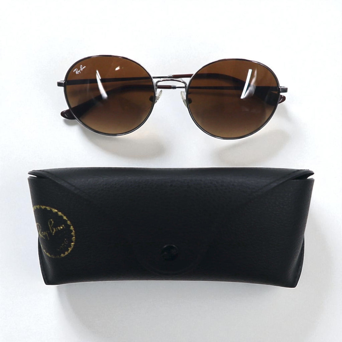 Ray-Ban Boston Sunglasses, Silver Metal Frame, Round Gradient, RB3612D 004/13 56-19 125 3N