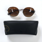 Ray-Ban Boston Sunglasses, Silver Metal Frame, Round Gradient, RB3612D 004/13 56-19 125 3N