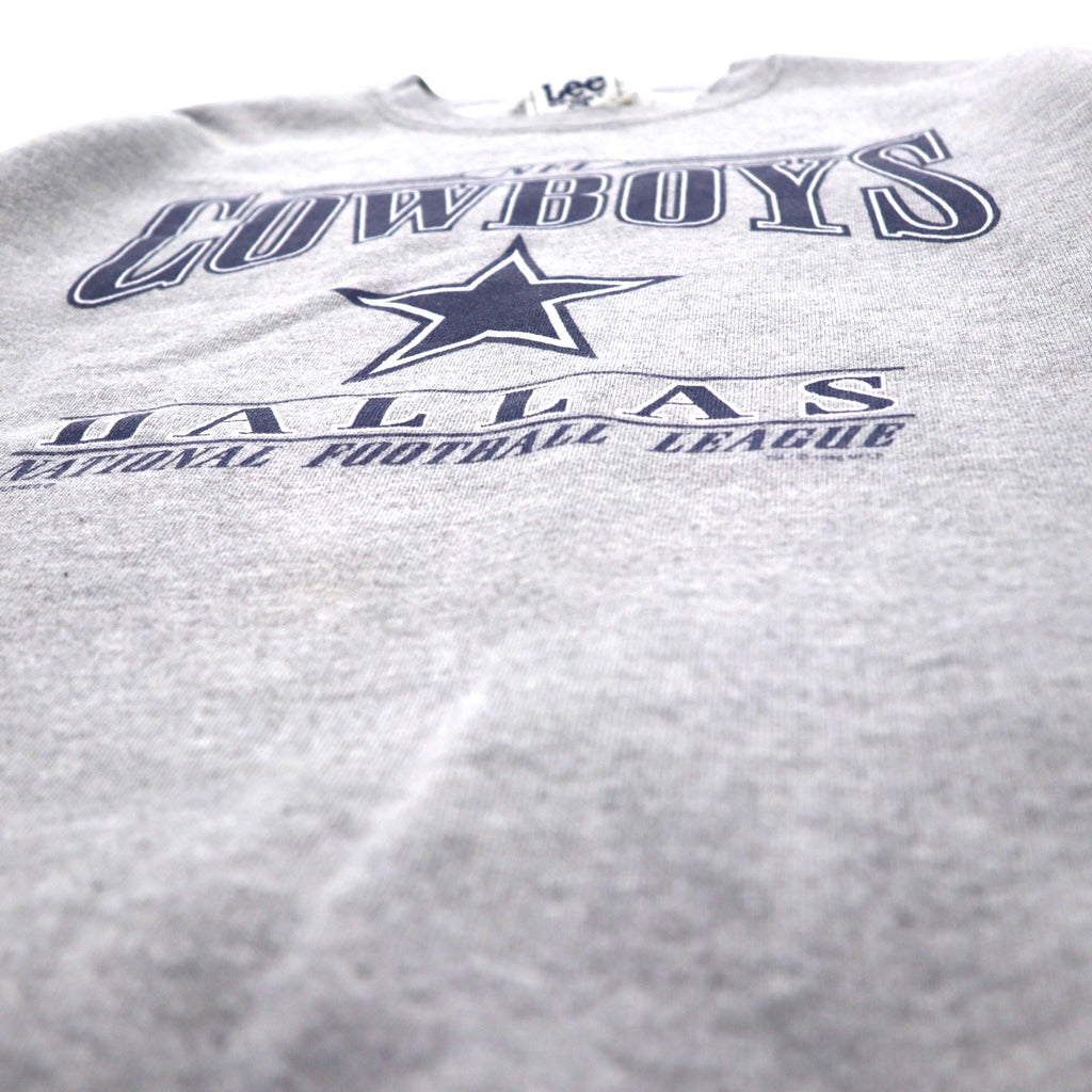 LEE SPORT 90s USA Made NFL Print Sweatshirt XL Grey Cotton DALLAS COWBOYS