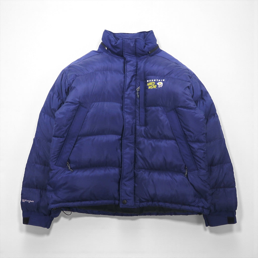 MOUNTAIN HARDWEAR サブゼロフーデッド ダウンジャケット L ネイビー SUB ZERO SL PARKA Conduit フード着脱 OM0587