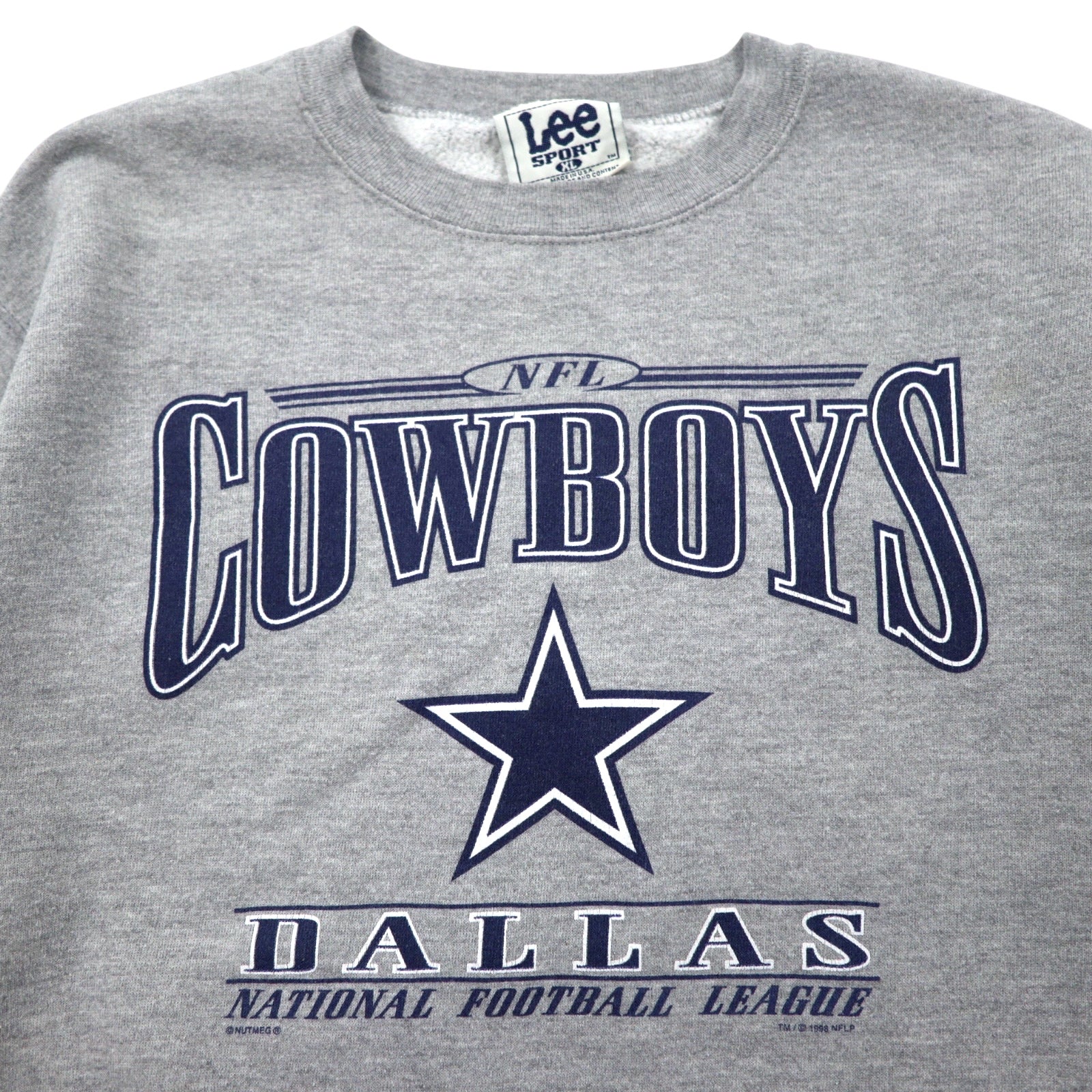 LEE SPORT 90s USA Made NFL Print Sweatshirt XL Grey Cotton DALLAS COWBOYS