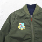 POLO RALPH LAUREN Reversible MA-1 Flight Jacket L Khaki Navy Polyester Patch Small Pony Embroidery TALON Zip