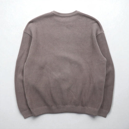 crepuscule Moss Stitch Pullover Knit Sweater, Pique, Medium, Gray, MOSS STITCH P/O, Big Size, 1803-001, Made in Japan