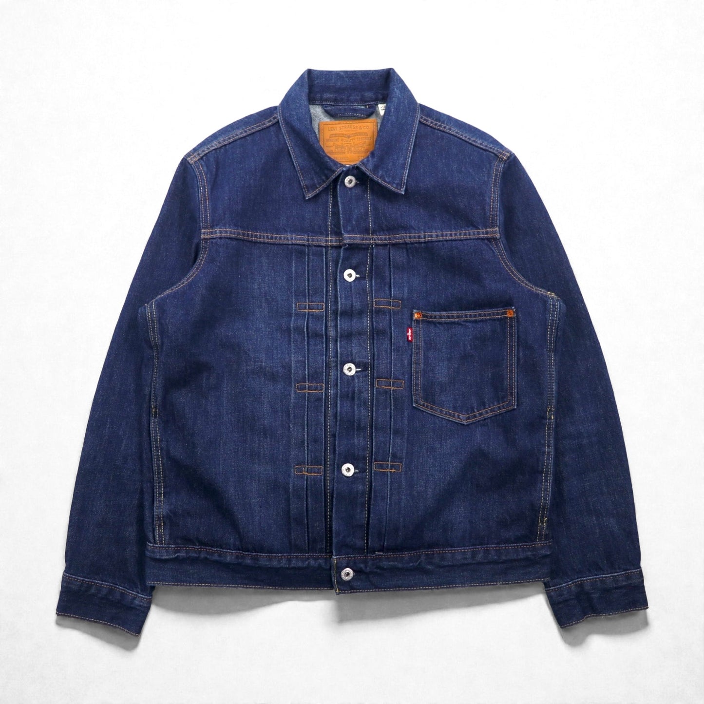 Levi's PREMIUM ビッグE 大戦モデル 1stタイプ デニムジャケット Gジャン M インディゴ TYPE 1 TRUCKER JACKET A3147 シンチバック ダブルプリーツ リラックスフィット