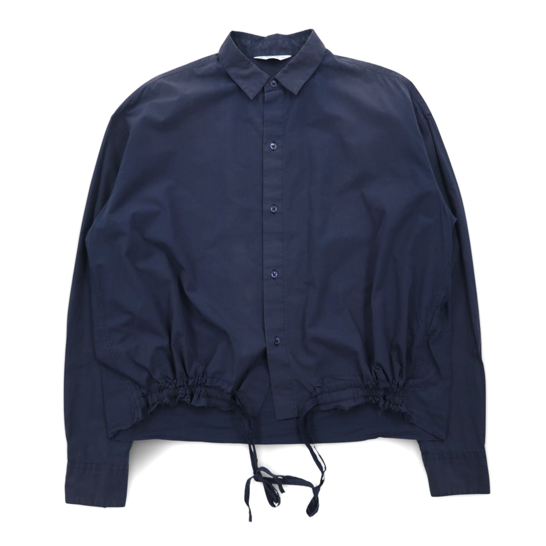 UNUSED Drawcord Shirt XL Navy Cotton Made in Japan