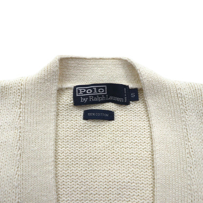 Polo Ralph Lauren 90年代 ニット Vネック カーディガン L ホワイト スモールポニー刺繡 未使用品