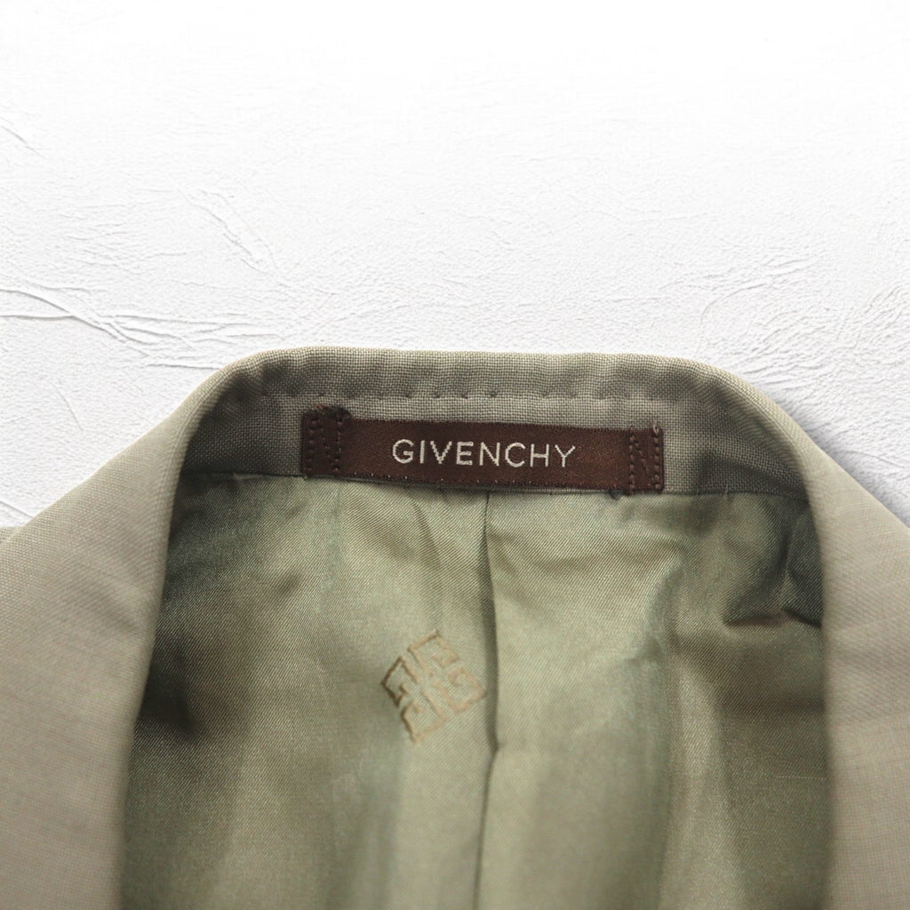 GIVENCHY 80年代 オールド ダブル テーラードジャケット ブレザー M ベージュ ウール メタルボタン 日本製