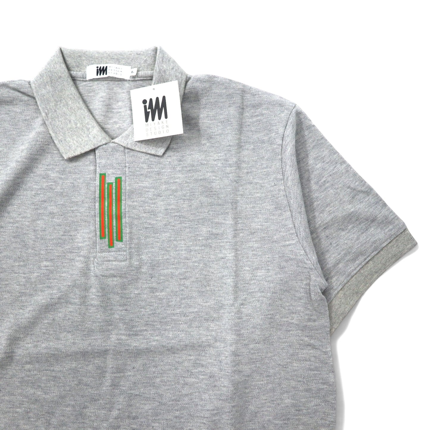 im MIYAKE DESIGN STUDIO ( issey miyake ) 80's Polo Shirt L Gray Cotton  Pique Japan Made Unused – 日本然リトテ