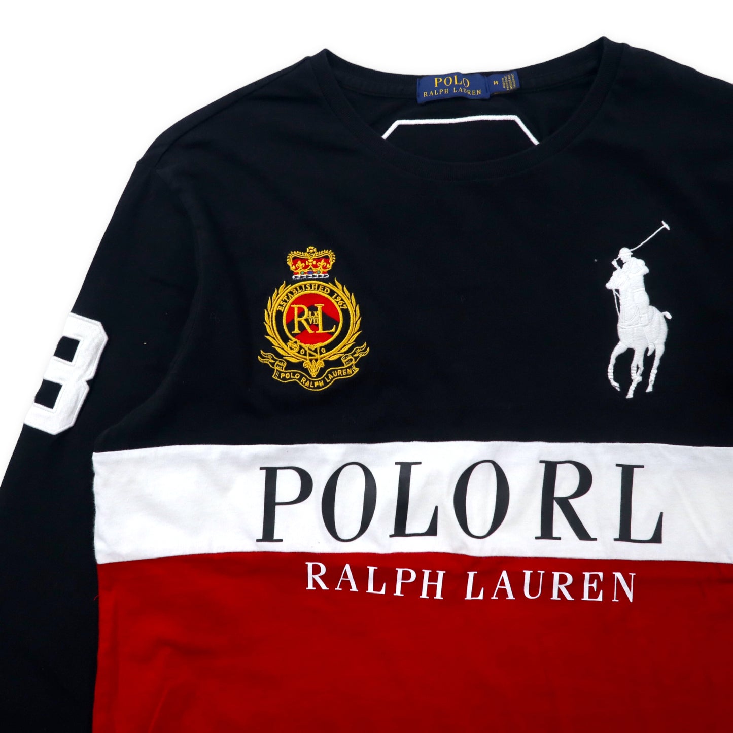POLO RALPH LAUREN ビッグポニー ロングスリーブTシャツ ロンT M ブラック コットン ナンバリング