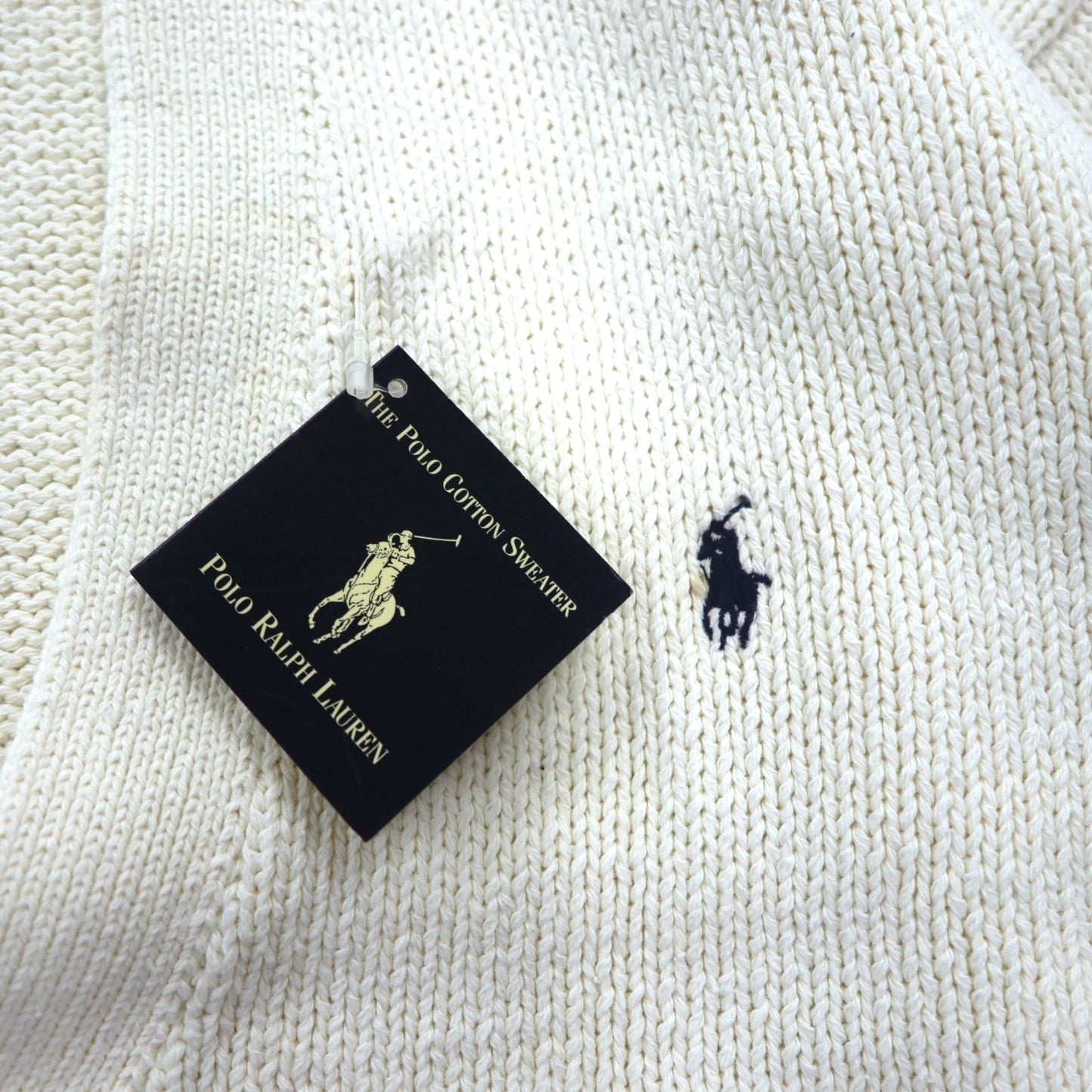 Polo Ralph Lauren 90年代 ニット Vネック カーディガン L ホワイト スモールポニー刺繡 未使用品