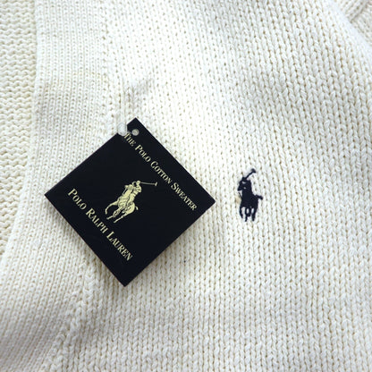 Polo Ralph Lauren 90年代 ニット Vネック カーディガン L ホワイト スモールポニー刺繡 未使用品
