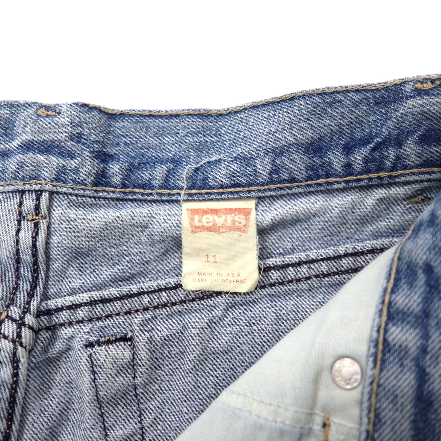 Levi's USA製 80年代 ハイライズ テーパード ジーンズ デニムパンツ 11 ブルー アイスウォッシュ コットン ボタン裏573 白タブ 57902-7206