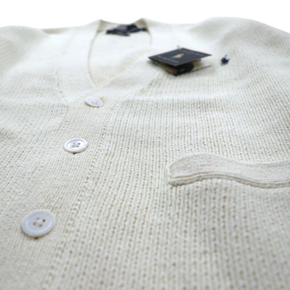 Polo Ralph Lauren 90年代 ニット Vネック カーディガン L ホワイト スモールポニー刺繡 未使用品