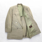 GIVENCHY 80年代 オールド ダブル テーラードジャケット ブレザー M ベージュ ウール メタルボタン 日本製