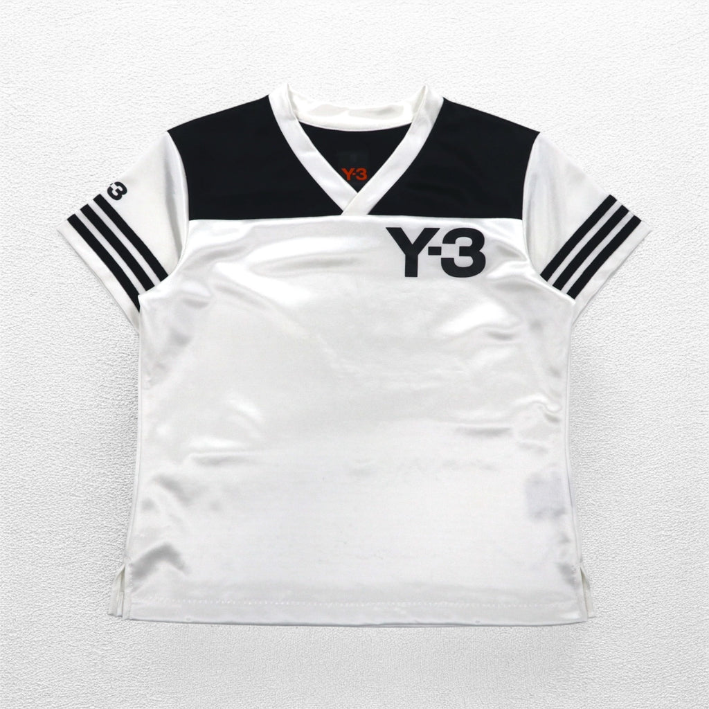 Y-3 ( YOHJI YAMAMOTO × adidas ) ゲームシャツ S ブラック ホワイト サテン ポリエステル ユニフォーム