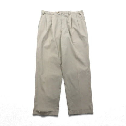 LAUREN RALPH LAUREN 90年代 2タック ワイド チノパンツ ワークパンツ L ベージュ プリーツ ダブルカフス