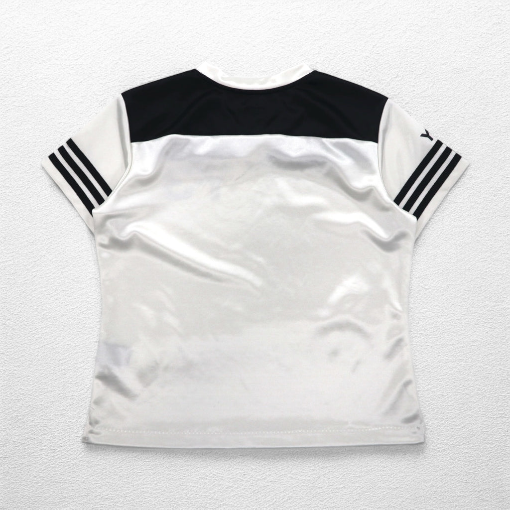 Y-3 ( YOHJI YAMAMOTO × adidas ) ゲームシャツ S ブラック ホワイト サテン ポリエステル ユニフォーム
