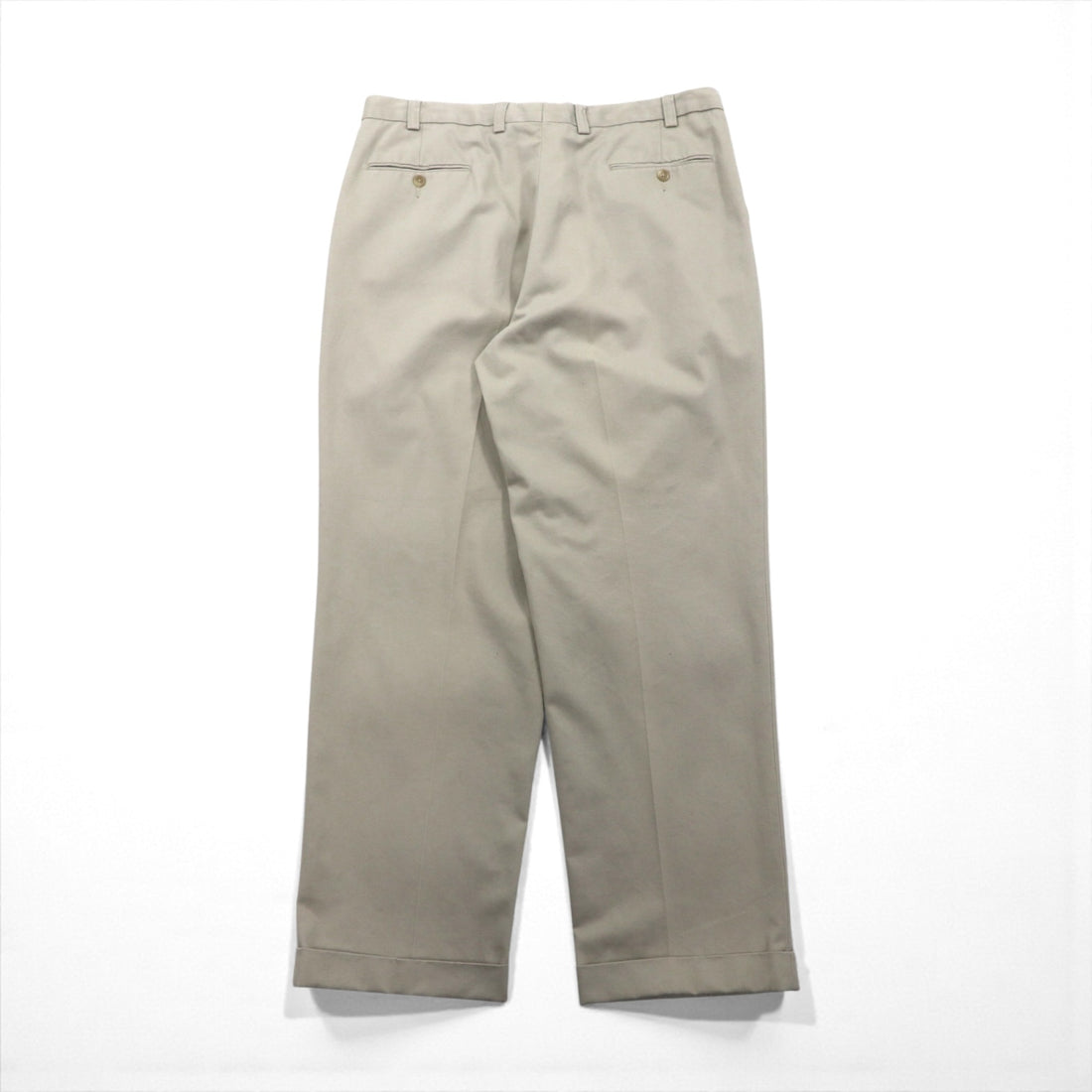 LAUREN RALPH LAUREN 90年代 2タック ワイド チノパンツ ワークパンツ L ベージュ プリーツ ダブルカフス
