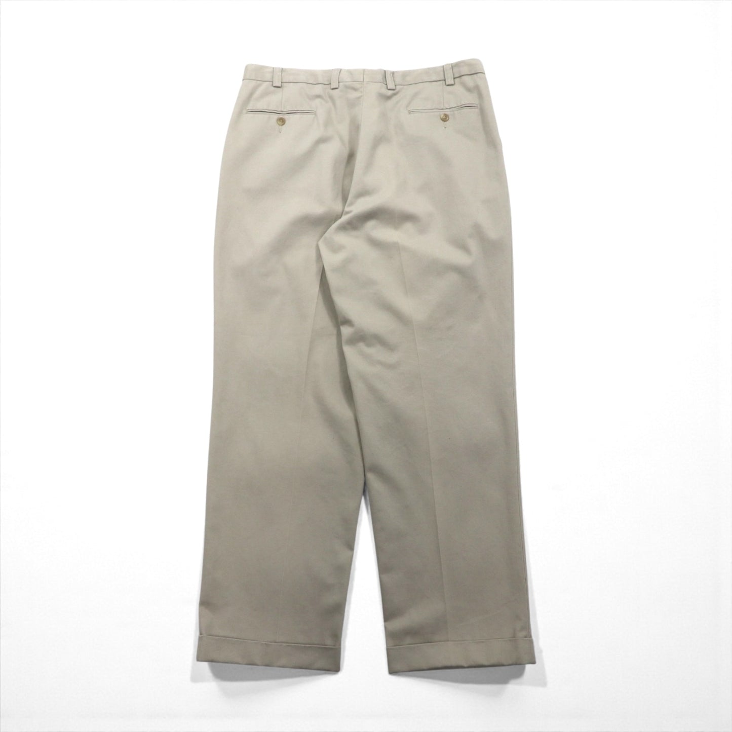 LAUREN RALPH LAUREN 90年代 2タック ワイド チノパンツ ワークパンツ L ベージュ プリーツ ダブルカフス