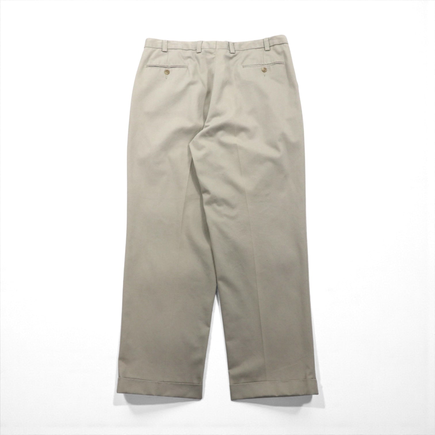 LAUREN RALPH LAUREN 90年代 2タック ワイド チノパンツ ワークパンツ L ベージュ プリーツ ダブルカフス
