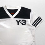 Y-3 ( YOHJI YAMAMOTO × adidas ) ゲームシャツ S ブラック ホワイト サテン ポリエステル ユニフォーム