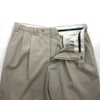 LAUREN RALPH LAUREN 90年代 2タック ワイド チノパンツ ワークパンツ L ベージュ プリーツ ダブルカフス