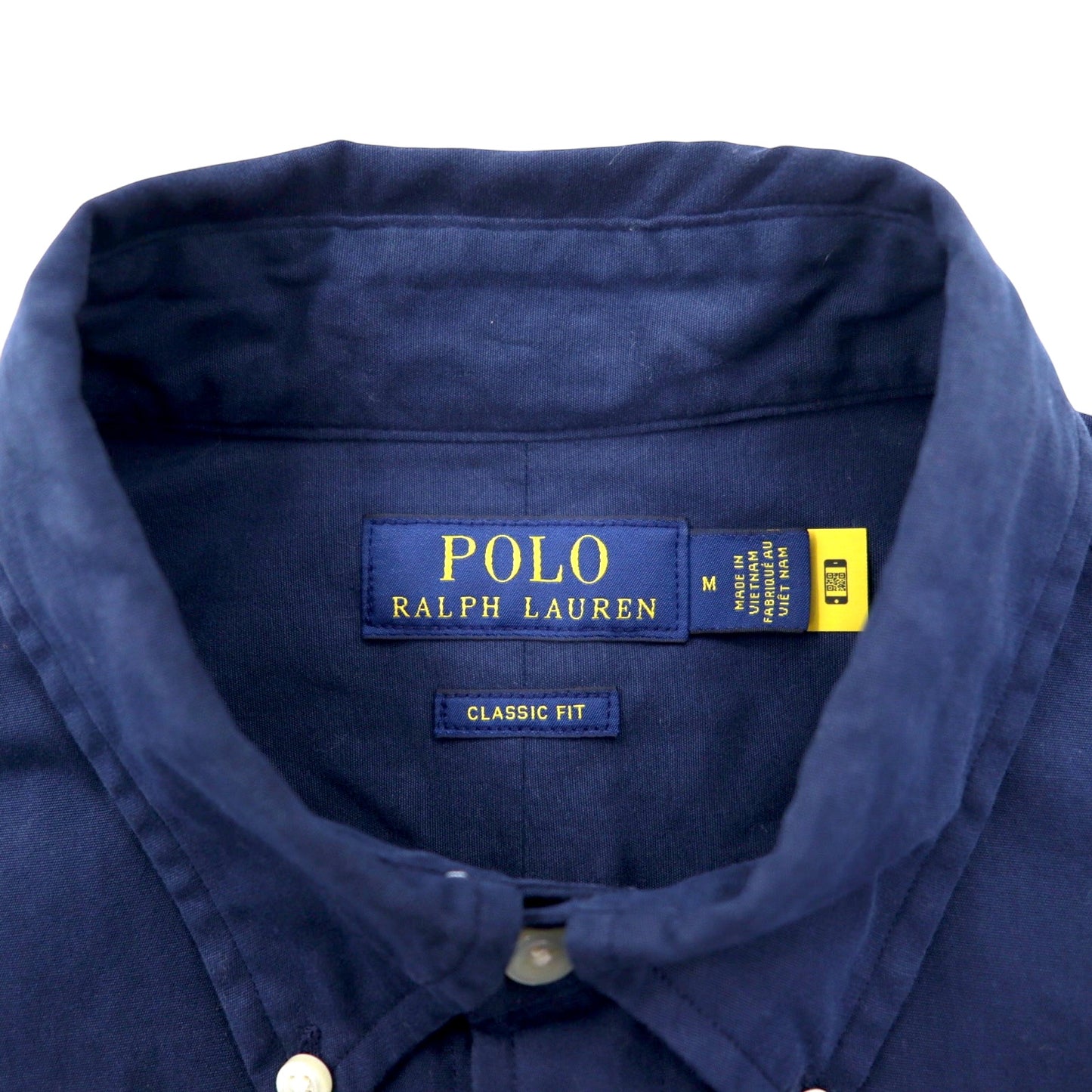 POLO RALPH LAUREN クラシックフィット ボタンダウンシャツ M ネイビー コットン スモールポニー 刺繍 CLASSIC FIT