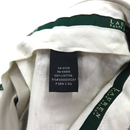 LAUREN RALPH LAUREN 90年代 2タック ワイド チノパンツ ワークパンツ L ベージュ プリーツ ダブルカフス