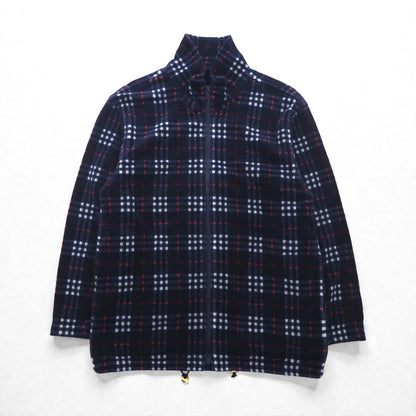 BURBERRY ノバチェック フルジップ フリースジャケット L ネイビー ドローコード