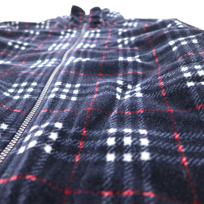 BURBERRY ノバチェック フルジップ フリースジャケット L ネイビー ドローコード