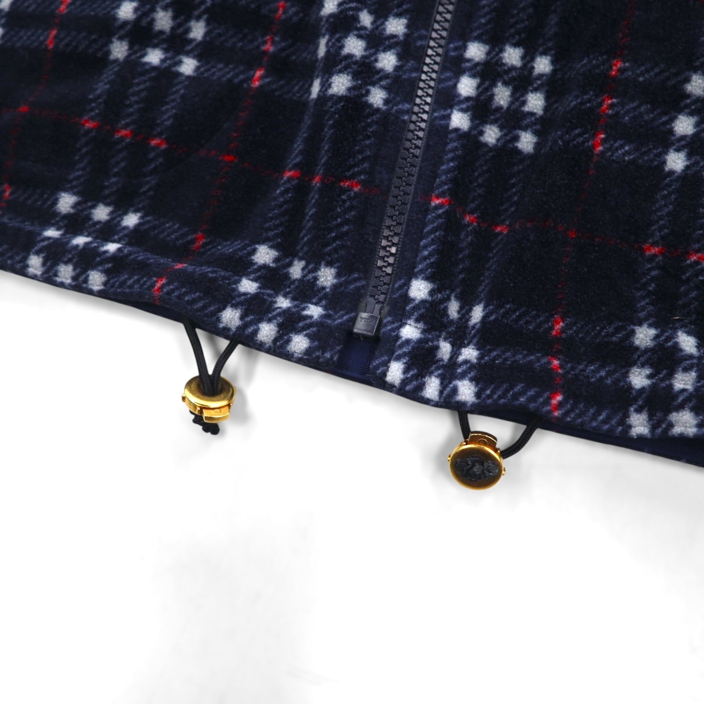 BURBERRY ノバチェック フルジップ フリースジャケット L ネイビー ドローコード