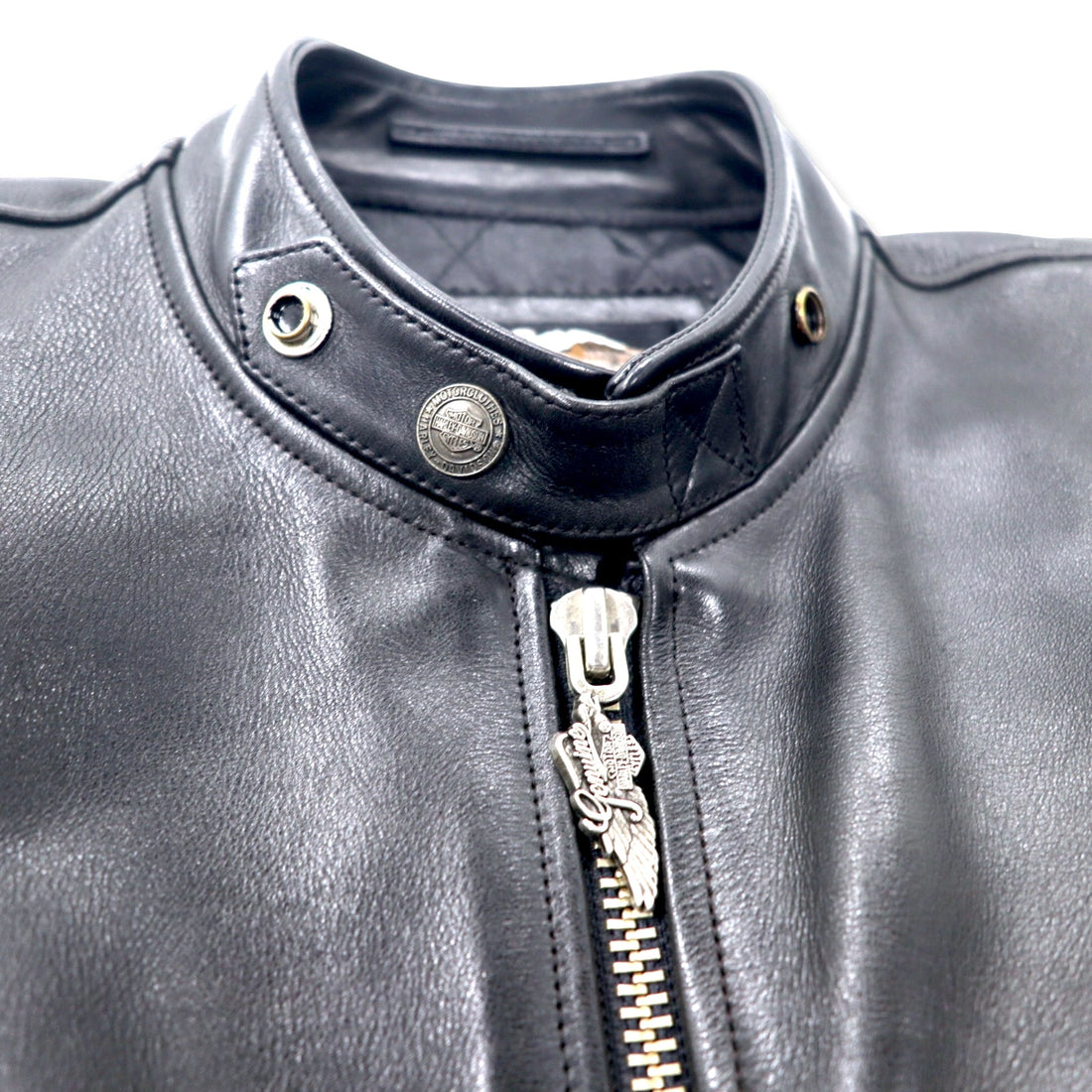 HARLEY DAVIDSON Single Riders Leather Jacket M Black Cowhide Quilted Liner 40192