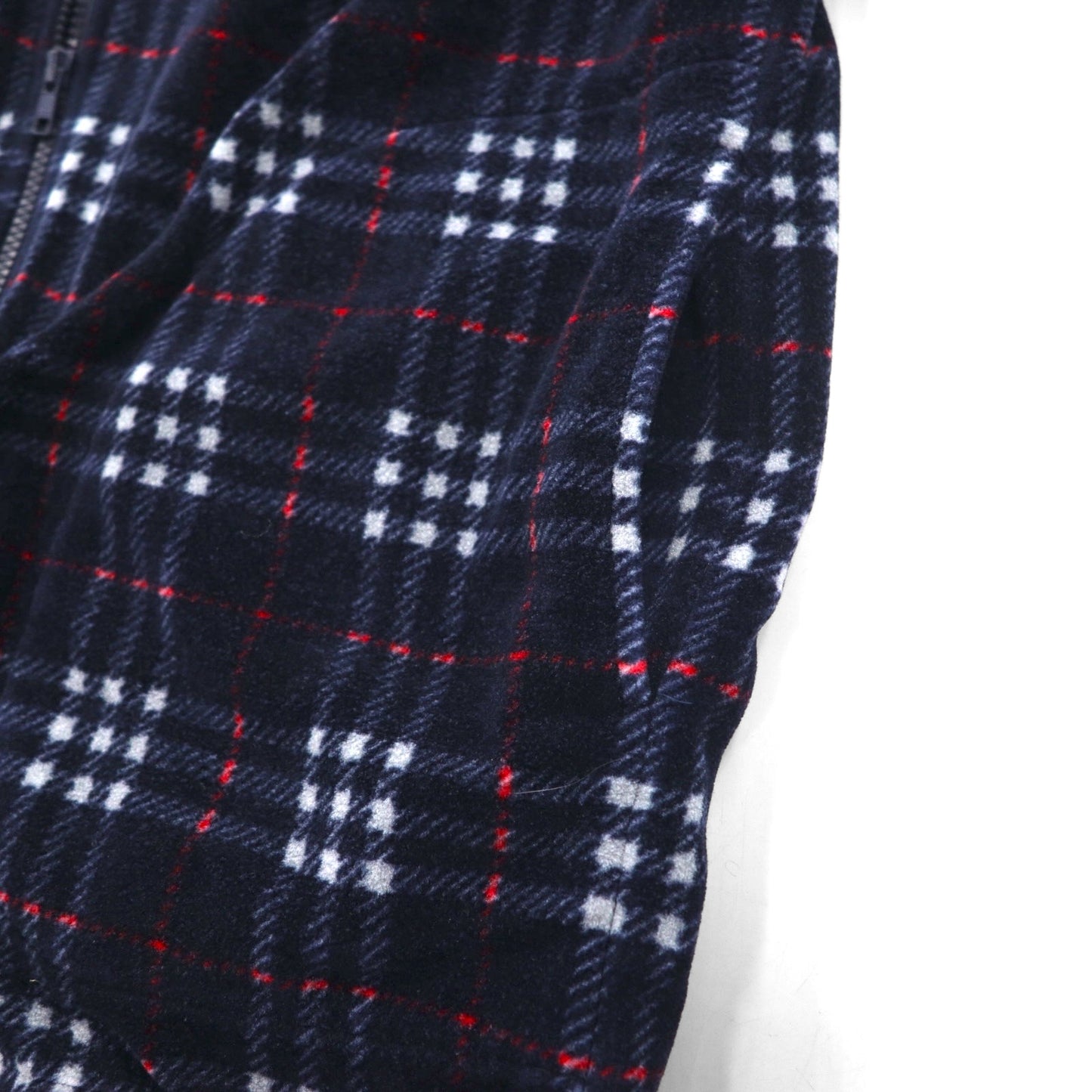 BURBERRY ノバチェック フルジップ フリースジャケット L ネイビー ドローコード