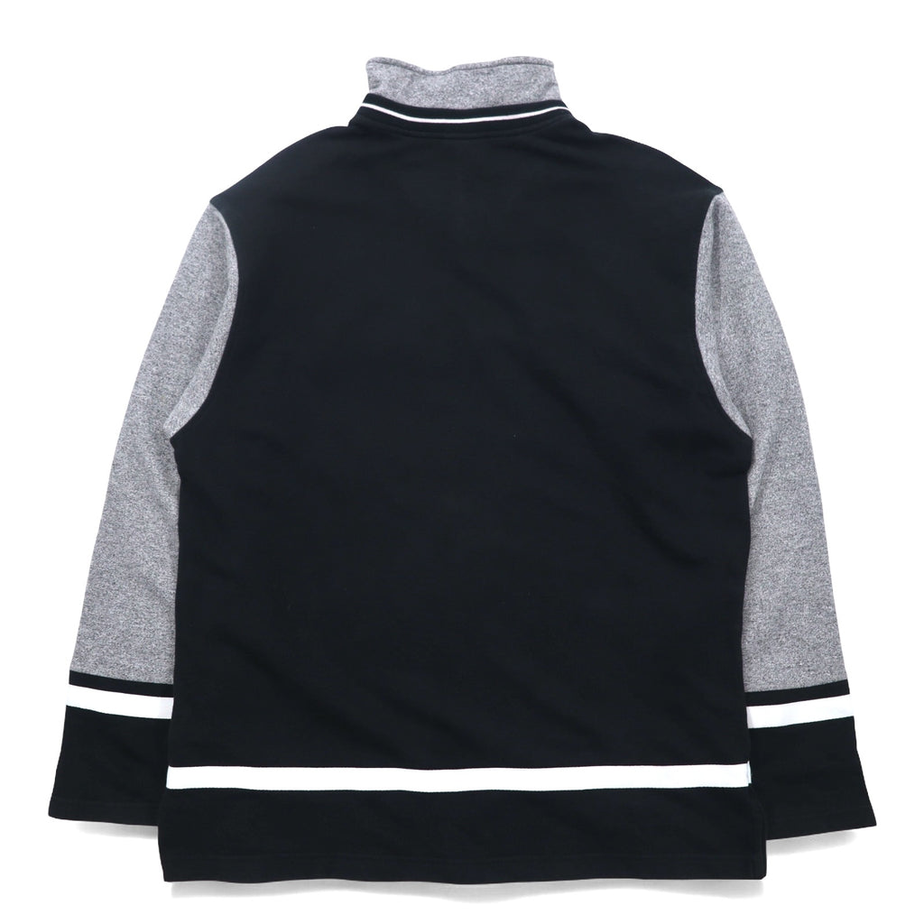 Champion USA 90s Made in Italy Half Zip Layered Sweatshirt XL Grey Cotton Script Logo Patch