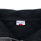 Champion USA 90s Made in Italy Half Zip Layered Sweatshirt XL Grey Cotton Script Logo Patch