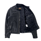 HARLEY DAVIDSON Single Riders Leather Jacket M Black Cowhide Quilted Liner 40192