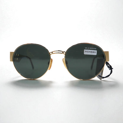 YVES SAINT LAURENT イタリア製 ボストン サングラス ゴールド メタルフレーム ラウンド 6037 Y101 135 未使用品 ヴィンテージ
