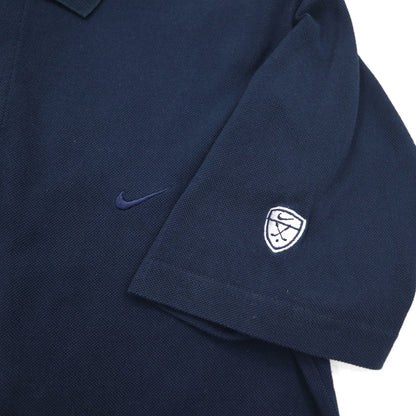 NIKE Dri-Fit Polo Shirt, Medium, Navy, Cotton, Pique, TIGER WOODS, Swoosh