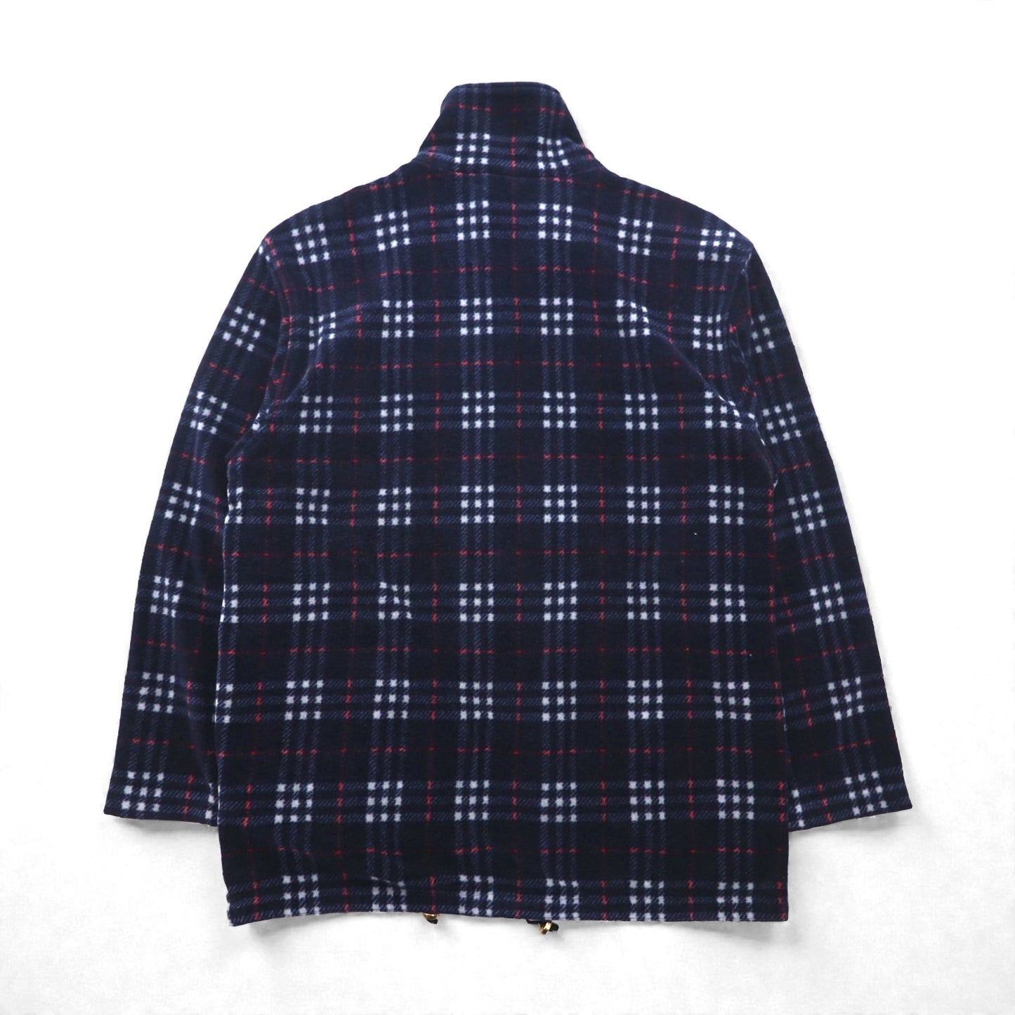 BURBERRY ノバチェック フルジップ フリースジャケット L ネイビー ドローコード