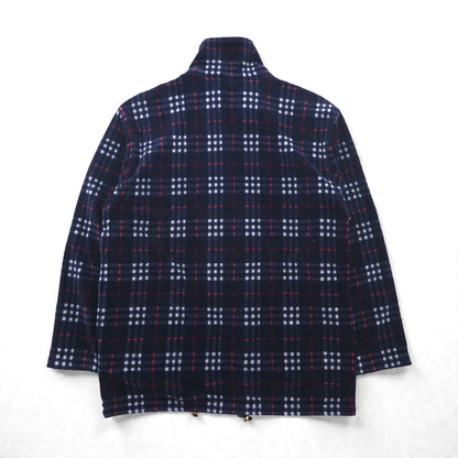 BURBERRY ノバチェック フルジップ フリースジャケット L ネイビー ドローコード