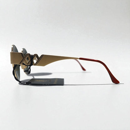 YVES SAINT LAURENT イタリア製 ボストン サングラス ゴールド メタルフレーム ラウンド 6037 Y101 135 未使用品 ヴィンテージ