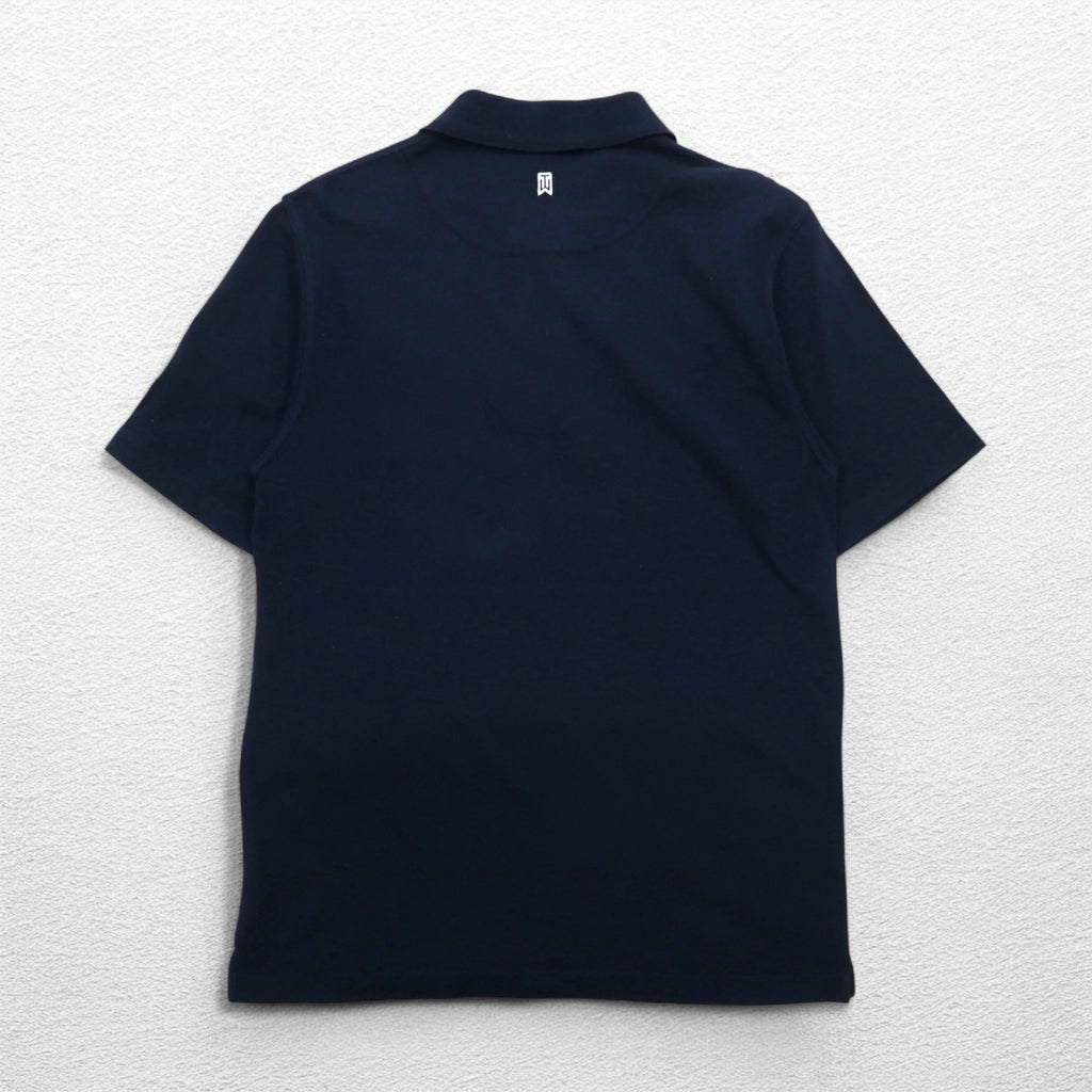 NIKE Dri-Fit Polo Shirt, Medium, Navy, Cotton, Pique, TIGER WOODS, Swoosh
