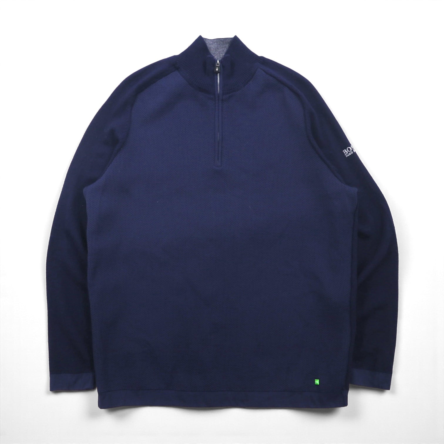 HUGO BOSS トルコ製 ハーフジップ ニット セーター XL ネイビー ウール 羊毛